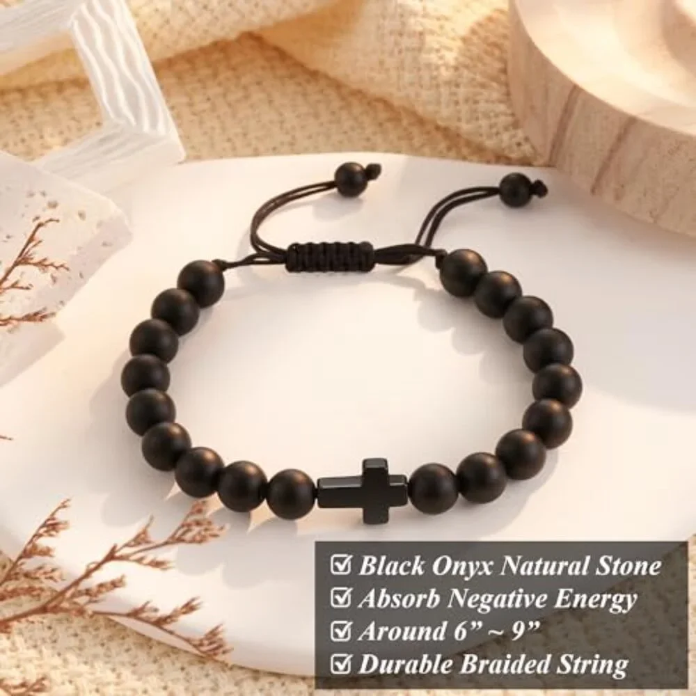 Adjustable Cross Bracelet Faith Jewelry Teen Boy Gifts Minimal Style